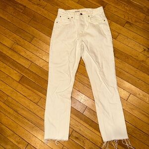 GRLFRND High Rise White Jeans